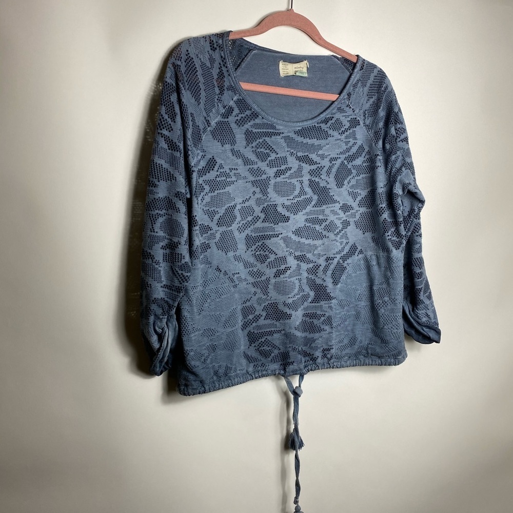 anthropologie saturday sunday Womens Top Sz M Blue - Picture 3 of 8